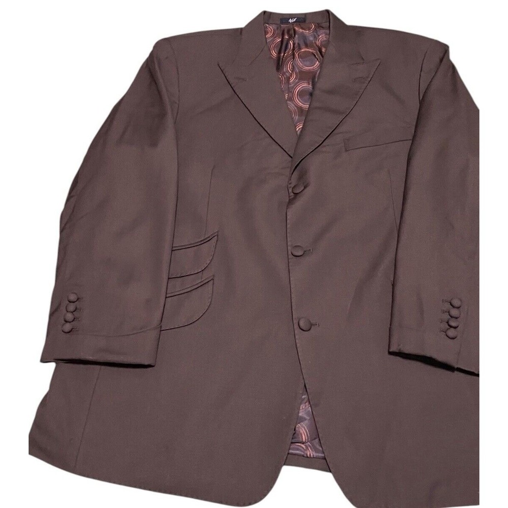 Bespoke Custom 4 Seasons Mens Suit Jacket 3 Button 2XL Short Brown